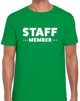 Bellatio Decorations Staff member / personeel tekst t-shirt groen heren