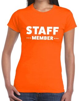 Bellatio Decorations Staff member / personeel tekst t-shirt oranje dames