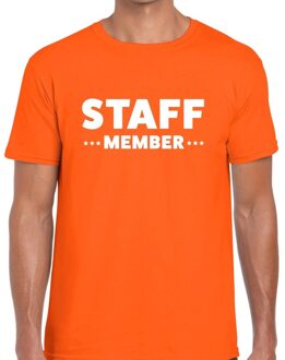 Bellatio Decorations Staff member / personeel tekst t-shirt oranje heren