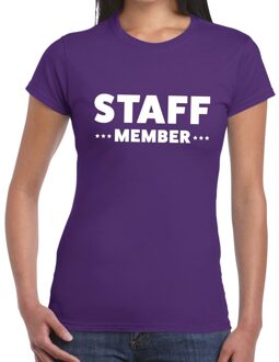 Bellatio Decorations Staff member / personeel tekst t-shirt paars dames 2XL