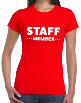 Bellatio Decorations Staff member / personeel tekst t-shirt rood dames