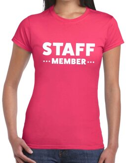 Bellatio Decorations Staff member / personeel tekst t-shirt roze dames XS