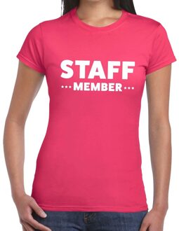 Bellatio Decorations Staff member / personeel tekst t-shirt roze dames