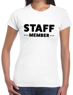 Bellatio Decorations Staff member / personeel tekst t-shirt wit dames
