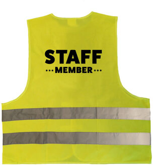 Bellatio Decorations staff member / personeel vestje / hesje geel met reflecterende strepen voor volwassenen