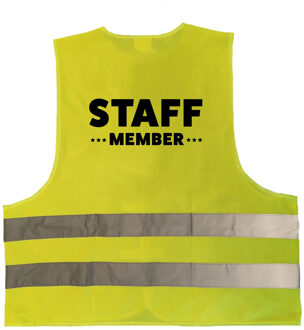 Bellatio Decorations staff member vest / hesje geel met reflecterende strepen voor volwassenen - personeel - veiligheidshesjes / veiligheidsvesten