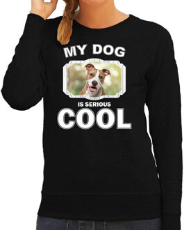 Bellatio Decorations Staffordshire bull terrier honden sweater / trui my dog is serious cool zwart voor dames
