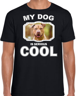 Bellatio Decorations Staffordshire bull terrier honden t-shirt my dog is serious cool zwart - heren - Staffordshire bull terriers liefhebber cadeau shirt 2XL