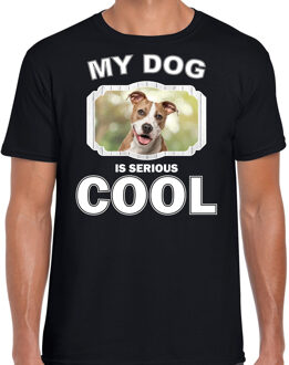 Bellatio Decorations Staffordshire bull terrier honden t-shirt my dog is serious cool zwart voor heren