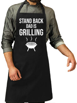 Bellatio Decorations Stand back dad is grilling barbecue / keukenschort zwart voor heren - Feestschorten