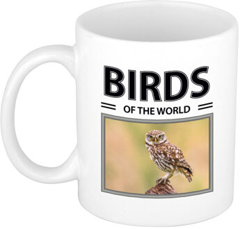 Bellatio Decorations Steenuilen mok met dieren foto birds of the world Wit
