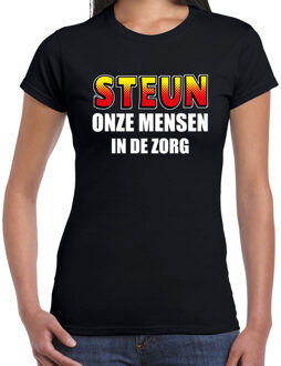 Bellatio Decorations Steun onze mensen in de zorg t-shirt zwart voor dames
