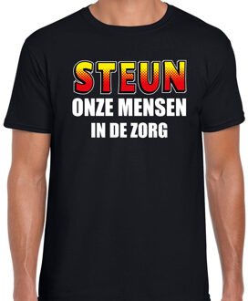 Bellatio Decorations Steun onze mensen in de zorg t-shirt zwart voor heren L