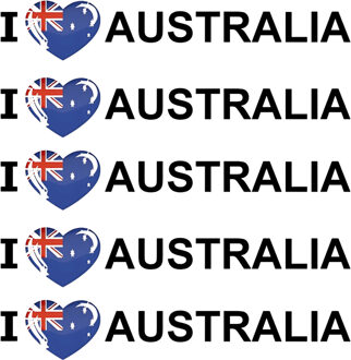 Bellatio Decorations Sticker - 10x - I love Australia - 19 x 4 cm - australi? - landenthema