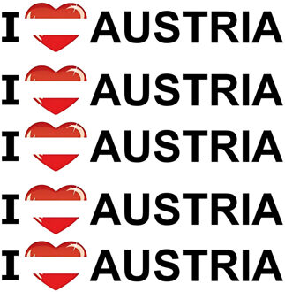 Bellatio Decorations Sticker - 10x - I love Austria - 19 x 4 cm - oostenrijk - landenthema