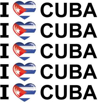 Bellatio Decorations Sticker - 10x - I love Cuba - 19 x 4 cm - Cuba - landenthema