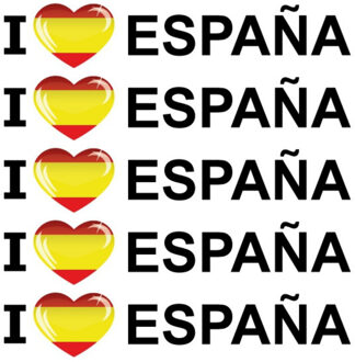 Bellatio Decorations Sticker - 10x - I love Espana - 19 x 4 cm - Spanje - landenthema