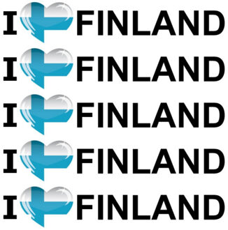 Bellatio Decorations Sticker - 10x - I love Finland - 19 x 4 cm - Finland - landenthema