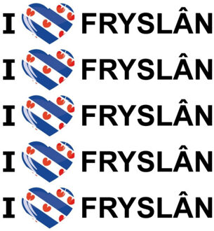 Bellatio Decorations Sticker - 10x - I love Fryslan - 19 x 4 cm - Fryslan - landenthema