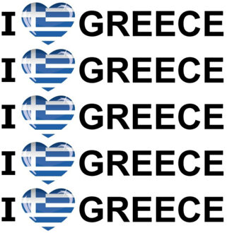 Bellatio Decorations Sticker - 10x - I love Greece - 19 x 4 cm - griekenland - landenthema