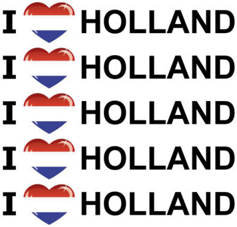 Bellatio Decorations Sticker - 10x - I love Holland - 19 x 4 cm - Nederland - landenthema