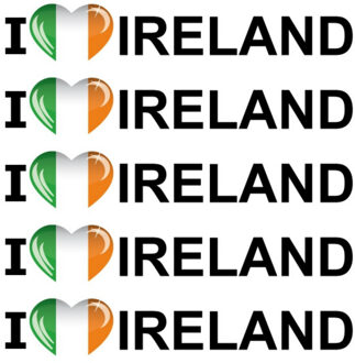 Bellatio Decorations Sticker - 10x - I love Ireland - 19 x 4 cm - Ierland - landenthema