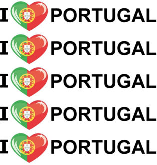 Bellatio Decorations Sticker - 10x - I love Portugal - 19 x 4 cm - Portugal - landenthema