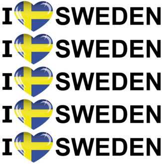 Bellatio Decorations Sticker - 10x - I love Sweden - 19 x 4 cm - Zweden - landenthema