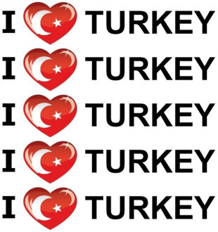 Bellatio Decorations Sticker - 10x - I love Turkey - 19 x 4 cm - Turkije - landenthema
