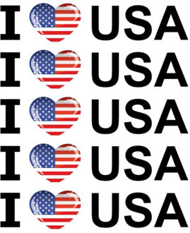 Bellatio Decorations Sticker - 10x - I love USA - 19 x 4 cm - Amerika - landenthema