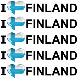 Bellatio Decorations Sticker - 5x - I love Finland - 19 x 4 cm - Finland - landenthema