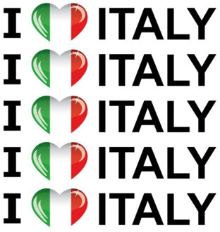 Bellatio Decorations Sticker - 5x - I love Italy - 19 x 4 cm - Italie - landenthema