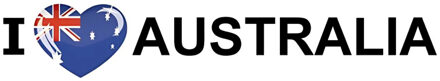 Bellatio Decorations Sticker - I love Australia - 19 x 4 cm - australi? - landenthema