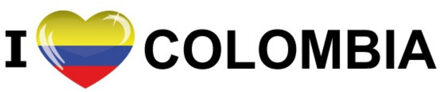 Bellatio Decorations Sticker - I love Colombia - 19 x 4 cm - colombia - landenthema