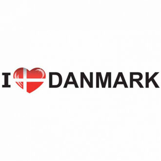 Bellatio Decorations Sticker - I love Danmark - 19 x 4 cm - denemarken - landenthema Multi