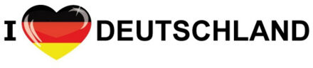 Bellatio Decorations Sticker - I love Deutschland - 19 x 4 cm - Duitsland - landenthema