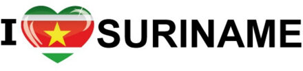 Bellatio Decorations Sticker - I love Suriname - 19 x 4 cm - Suriname - landenthema Multi