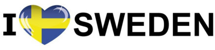 Bellatio Decorations Sticker - I love Sweden - 19 x 4 cm - Zweden - landenthema
