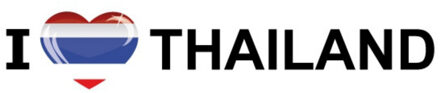 Bellatio Decorations Sticker - I love Thailand - 19 x 4 cm - Thailand - landenthema Multi