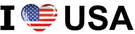 Bellatio Decorations Sticker - I love USA - 19 x 4 cm - Amerika - landenthema