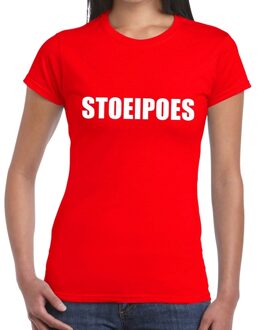 Bellatio Decorations Stoeipoes tekst t-shirt rood dames