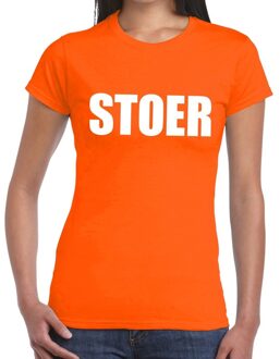 Bellatio Decorations Stoer fun t-shirt oranje voor dames XS - Feestshirts