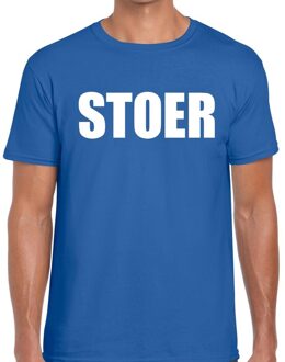 Bellatio Decorations Stoer tekst t-shirt blauw heren L