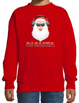 Bellatio Decorations Stoere kersttrui / kerstkleding rood DJ Santa / Kerstman voor kinderen 12-13 jaar (152/164) - kerst truien kind