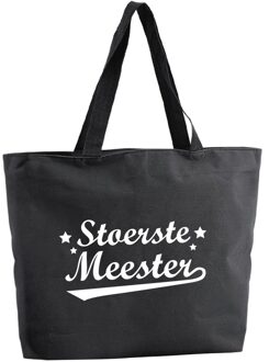 Bellatio Decorations Stoerste Meester shopper cadeau tas zwart 47 cm