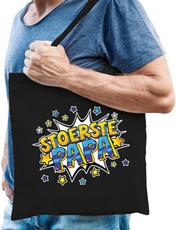 Bellatio Decorations Stoerste papa katoenen tas zwart voor heren
