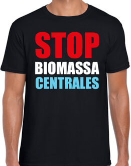 Bellatio Decorations Stop biomassa centrales demonstratie / protest t-shirt zwart voor heren 2XL