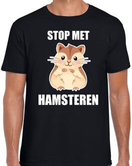 Bellatio Decorations Stop met hamsteren t-shirt zwart voor heren M