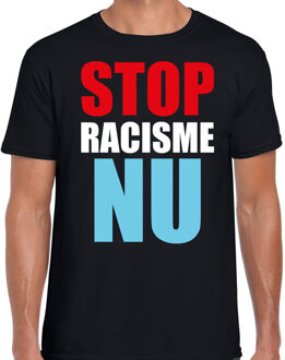 Bellatio Decorations Stop racisme NU demonstratie / protest t-shirt zwart voor heren S
