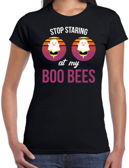 Bellatio Decorations Stop staring at my boo bees horror shirt zwart voor dames - verkleed t-shirt L